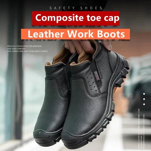 New Women Men Indestructible Composite Toe Safety Shoes Waterproof Leather Boots - Picture 3 of 35