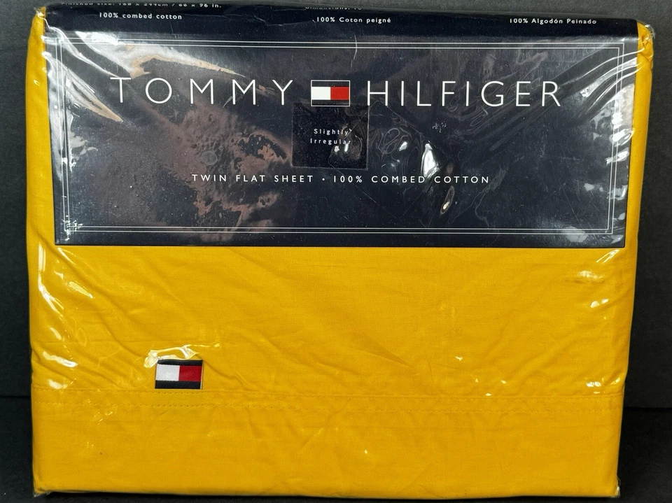 Sábana plana TOMMY HILFIGER tamaño doble en amarillo Foto 3 de 4