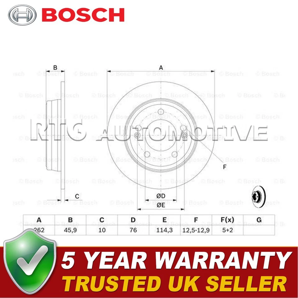Bosch Rear Brake Disc Fits Hyundai i30 Kia Cee'D Pro + Other Models - Image 4 of 4