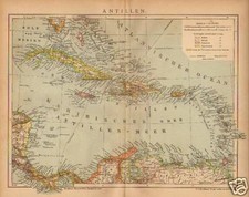 f.a. brockhaus 1905 german map ( antillen )