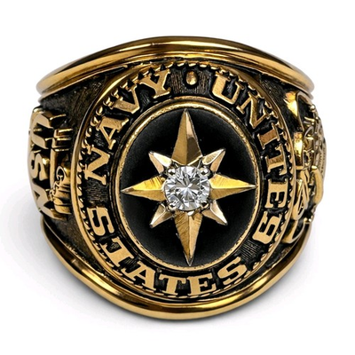 #ad Vintage 10K Gold US NAVY Ring w Northern Star Diamond Accent Size 10.25 $1499.00