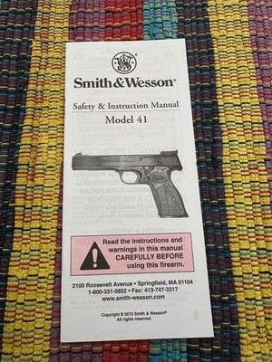 NOS 2012 S&W SMITH & WESSON MODEL 41  OEM OWNERS SAFETY & INSTRUCTION MANUAL