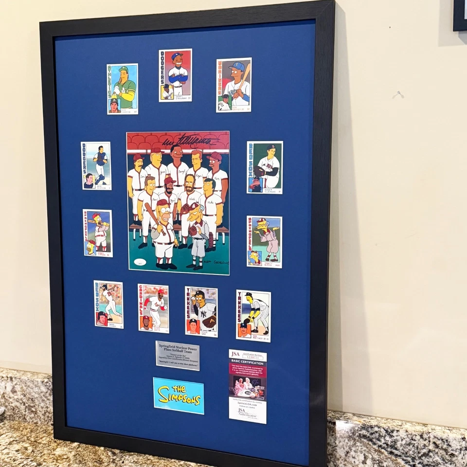 SIGNED SIMPSONS “HOMER AT THE BAT” CUSTOM FRAMED DISPLAY | 1 of a Kind | JSA COA - Imagem 3 de 4