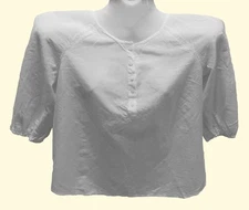 LOFT-ELEGANT WHITE BLOUSE 71% COTTON 29% SILK ¾ SLEEVES LACE SMALL