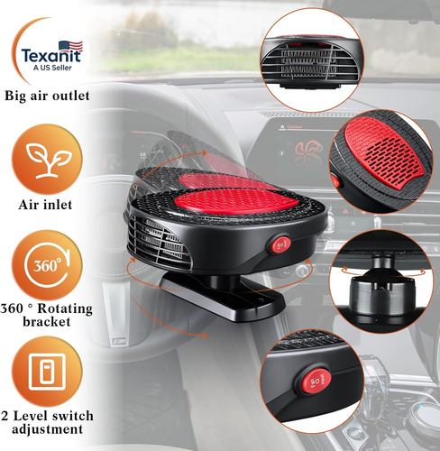 2 Stück Tragbare 2 in 1 Autoheizung 12V 150W Autoheizung Plug in Zigarettenanzünder D - Bild 2 von 12
