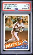 1985 TOPPS TRADED TIFFANY ROOKIE CARD (RC) HOWARD JOHNSON (NYM #64T) PSA 8 NM-MT. rookie card picture