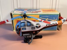 Mechanical Tin Litho Wind Up Police Helicopter SH5003 Made by MGH Korea w/Box