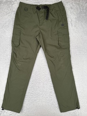Ninth Hall Pants Mens 2XL Green Nylon Cargo Hiking Elastic Waist
