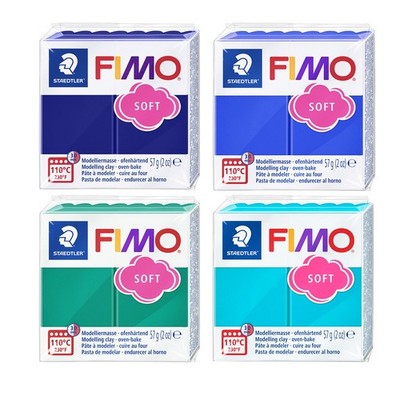 FIMO Soft Polymer Modelliermasse 57g Set Mit 4 Meeresfarben