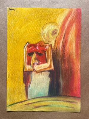 John Bellany (Handmade) Zeichnung Mischtechnik auf altem Papier signiert und ...