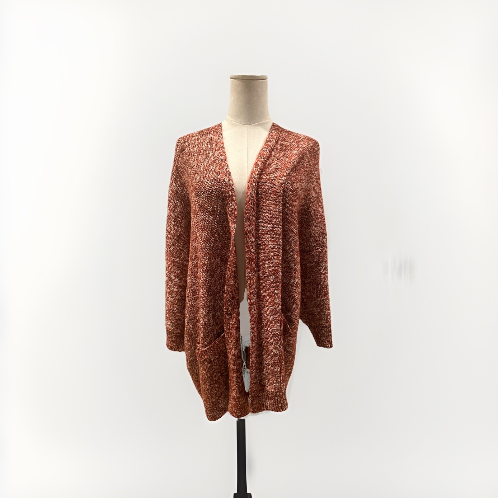 Universal Thread Women's Rust Heathered Open Fron… - image 1