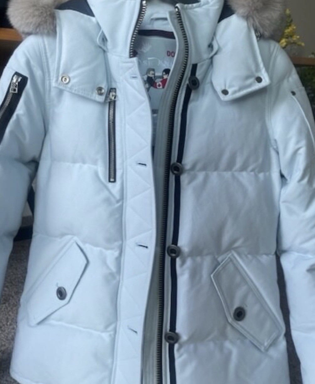 Moose Knuckles light blue ORIGINAL SHEARLING TRIM 3Q JACKET