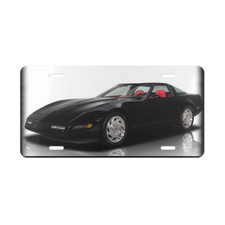 Stunning 1994 Black C4 Corvette Metal License Plate   Iconic Chevrolet Sports