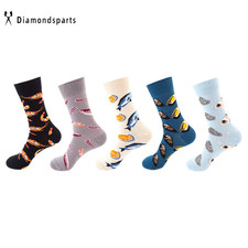 6Pairs Men Crew Funny Athletic Sport Cartoon Casual Classic Design Fashion Socks
