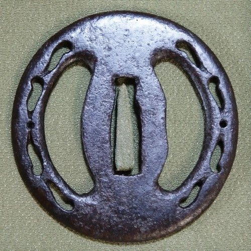 Antique Sea Cucumber Openwork Tsuba Japanese Samurai Sword katana from Japan - Picture 3 of 10