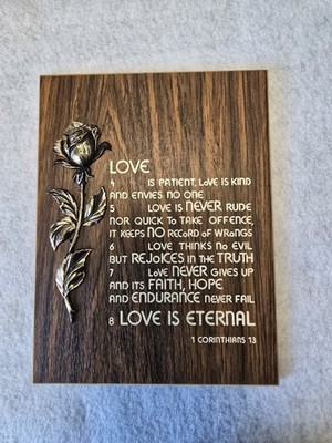 Vintage WG Kauders 1 Corinthians 13, Love is Patient, Germany Home Wall Plaque 