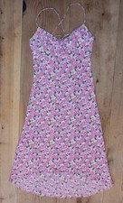 Vtg Y2K Express Babydoll Midi Sundress Junior 9 10 Floral Spaghetti Strap V Neck