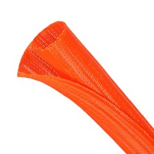 Split Wire Loom Tubing, Cable Protector Sleeve, Braided 1/2"-25ft, Orange