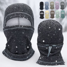 Winter Fleece Windproof Balaclava Face Mask Adjustable Neck Warmer for Men Women