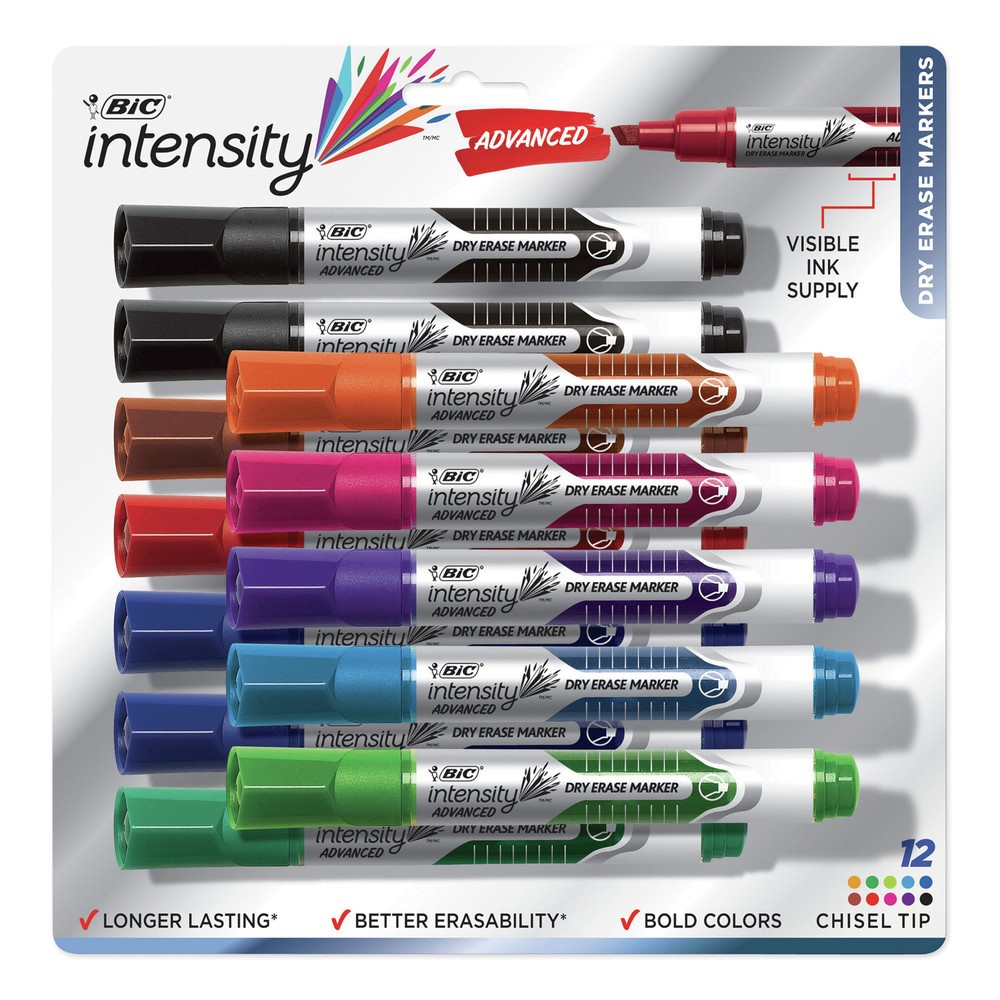 BIC GELITP121AST Dry Erase Marker - Broad/Assorted Colors (1