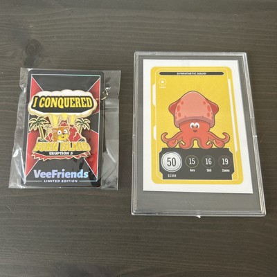 VeeFriends Cynical Cat Burn Island Eruption 5 Pin - Limited Edition + C&C Card 