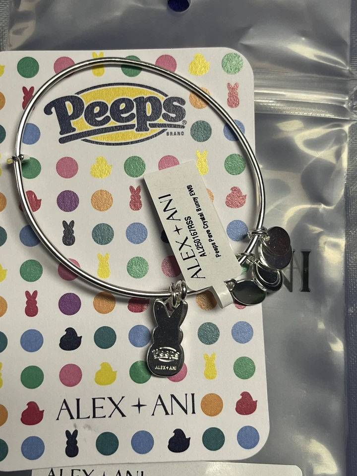 Pulseira Alex and Ani Easter Peeps cristal coelho nova - Imagem 3 de 4