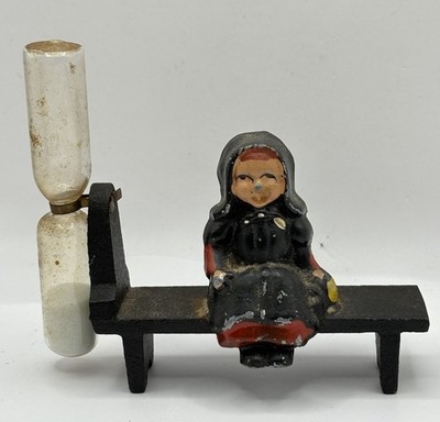Vintage Dalecraft Cast Iron Amish Girl Egg Timer Sand Hourglass 