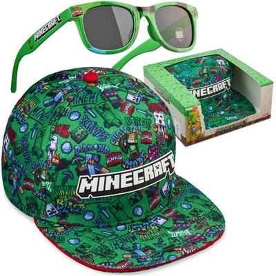 Get Trend Minecraft Kids Baseball Cap Sunglasses Set Uv Protection Creeper Sun