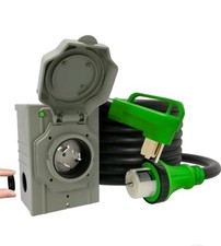 50 Amp Generator Cord 15FT and Power Inlet Box, Pre-Drilled 50 Amp Generator ...