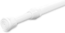 Warehouseshop WSS - White Extendable Telescopic Voile Tension Shower Curtain Hol