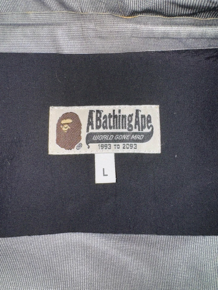 A BATHING APE Bape Rainproof Hoodie Jacket Black Gray Nylon L Used - Image 3 of 4