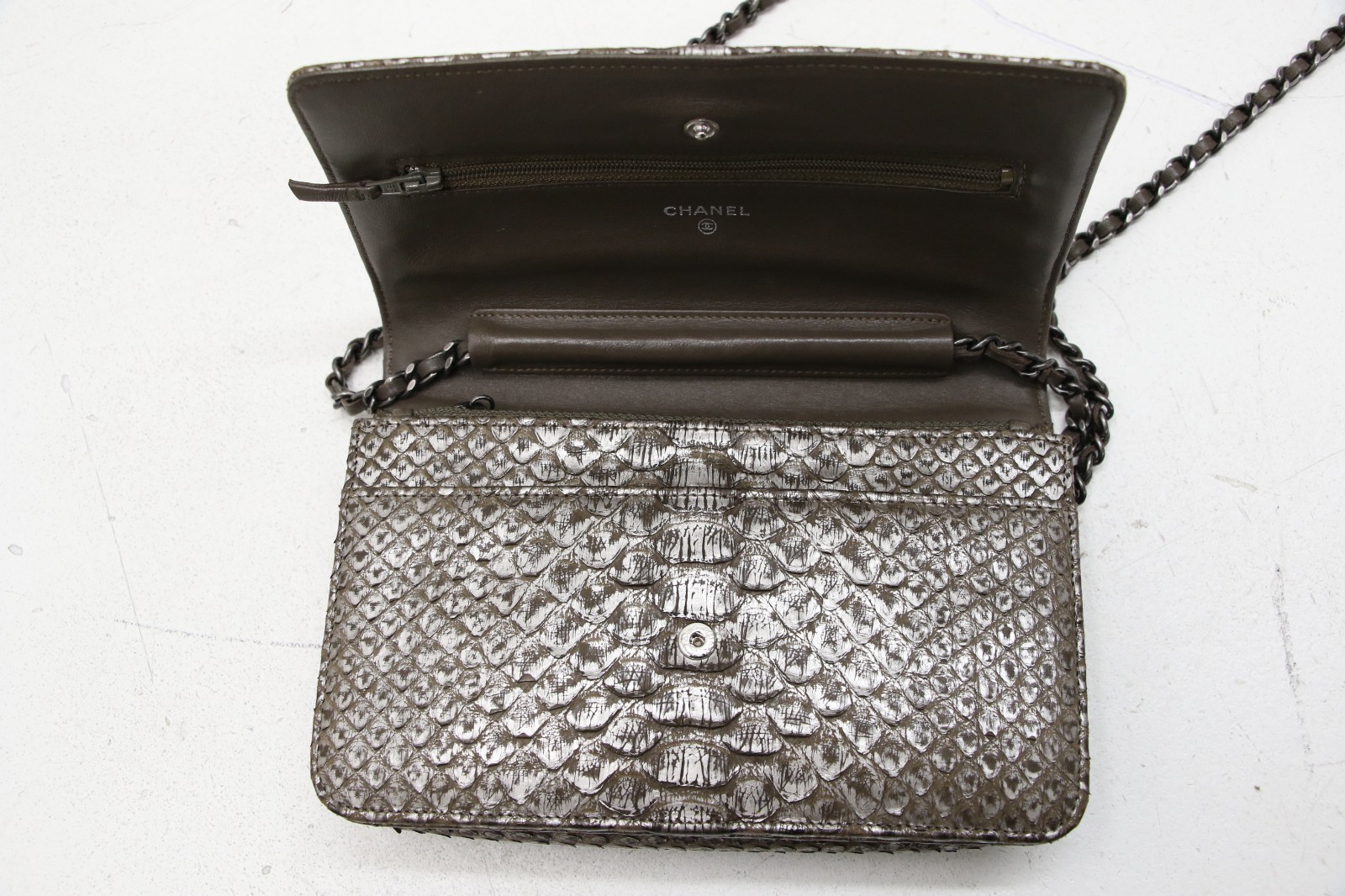 Chanel Python Classic Wallet On Chain - image 11