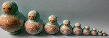 Russian Nesting Dolls Hand Painted Wooden Matryoshka Set 10pcs sign by artist
