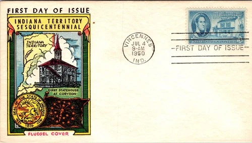 S07-9050, INDIANA TERRITORY, FLUEGEL COVERS, FIRST DAY COVER