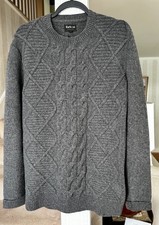 Barbour Classic Tartan Cable Knit Pullover - size Medium