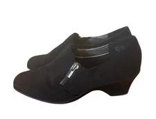 COACH AND FOUR Black Zipper Shoes Size 6M Comfort Business Casual 2" Heel