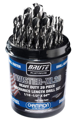 Champion Brute 29Pc HSS Drill Set 1/16-1/2'' 135° Split Point Index
