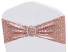 Double-Sided Sequins Rose Gold Chair Sashes for Wedding Decor, Rose Gold Chai...