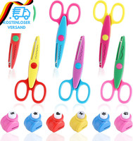 Bastelschere Kinder, 6Er Set Kinderschere Mit 6 StüCk Papierstanzer, 6 Verschied