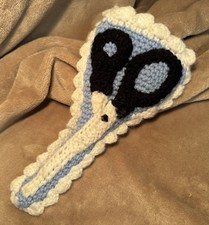 Vintage Handmade Crocheted Scissor Holder Pinking Shears Inside Kitschy Cute