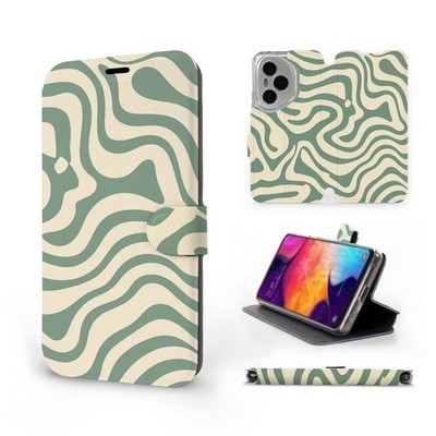 Mobiwear Hülle für Huawei Honor 400 Pro | Book Curly Lines Flip Case Cover