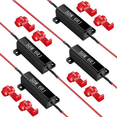 4Pcs 50W 6Ohm Load Resistors Led Turn Signals - Resistors for Led Lights Kit, Le