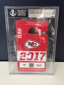 2017 Patrick Mahomes Rookie Ticket, Season Parking Pass Kansas City Chiefs BAS