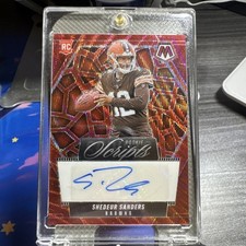 2025 Panini Mosaic Rookie Scripts Shedeur Sanders #RS-SSS Red Wave Prizm RC Auto