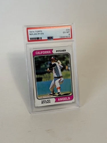 1974 Topps #20 Nolan Ryan California Angels EX-MT PSA 6 Graded Baseball Card