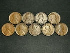 Lot Of 9 1910s-1931s Lincoln Wheat Cents VG-VF Key Dates