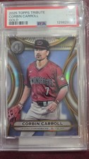 Corbin Carroll /75 PSA 9 🔥 2025 Topps Tribute Gold #67 Diamondbacks Star