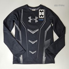 Nwt Under Armour Youth Sz L Fitted Cold Gear Long Sleeve Black Shirt Lined Base