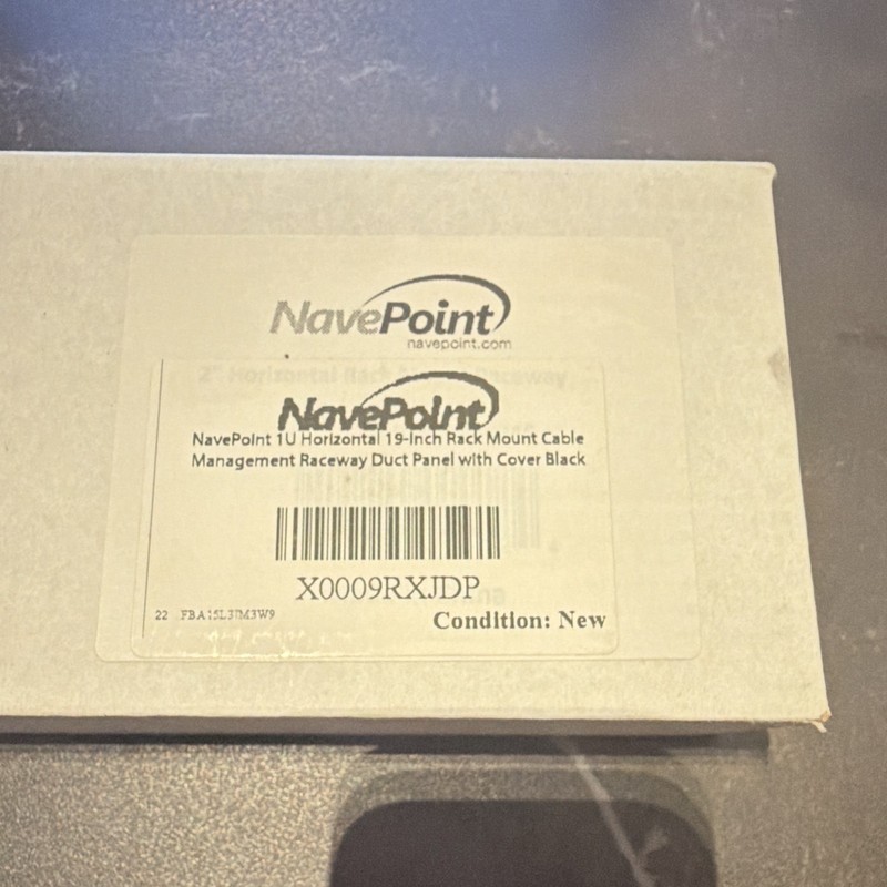NavePoint 1U 19in Rack Mount Cable Management Duct Panel Black
