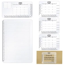 5 Pack Straight Line Stencil for Journaling and Envelope Addressing Guide Ste.